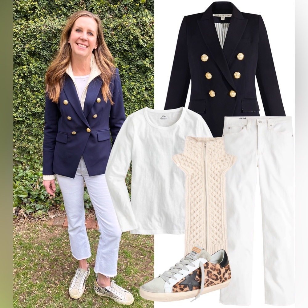 NWT $795 Veronica Beard Miller Dickey Jacket - Navy w/Gold Buttons - Picture 10 of 15